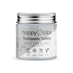 Zeige Details für Happy Tabs - Zahnpastatabletten - Innovative Zahnpasta - Pfefferminzkohle (Fluoridfrei) - ca. 80 Kautabletten Bild von Happy Tabs - Zahnpastatabletten - Innovative Zahnpasta - Pfefferminzkohle (Fluoridfrei) - ca. 80 Kautabletten