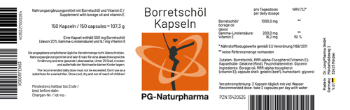 Bild von PG-Naturpharma - Borretschöl 500 - 150 Kapseln