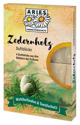 Bild von ARIES - Zedernholz Duftblöcke - Schützt Naturtextilien vor Motten & Co. - 1 x 4 Stück