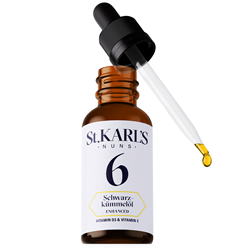 Bild von St. Karl's Nuns 6 - Schwarzkümmelöl + Vitamin D3 & Vitamin E - 50 ml
