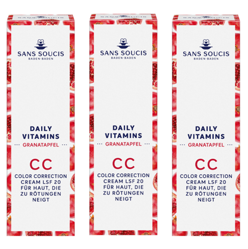 Bild von Sans Soucis Daily Vitamins - Granatapfel CC Cream - Anti-Redness LSF 20 - 3x 30 ml