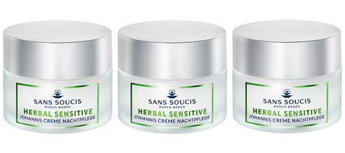 Bild von Sans Soucis Herbal Sensitive - Johannis Creme Nachtpflege - 3x 50 ml