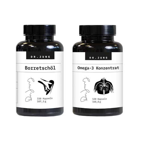 Bild von Dr. Jung Pharma - Borretschöl - 150 Kapseln + Omega-3 Konzentrat - 120 Kapseln