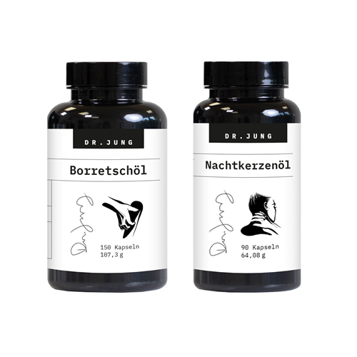 Picture of Dr. Jung Pharma - Borretschöl - 150 Kapseln + Nachtkerzenöl Vegan - 90 Kapseln