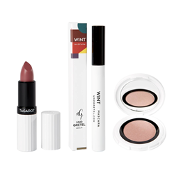 Bild von UND GRETEL - TAGAROT Lipstick - Wood 06 + IMBE Eye Shadow - Seashell 04 + WINT Mascara - Darkest Black 02
