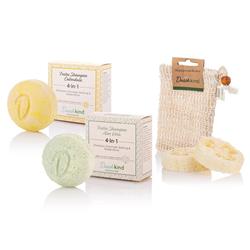 Bild von Duschkind - Bio Festes Shampoo Set mit Luffa & Sisalsäckchen