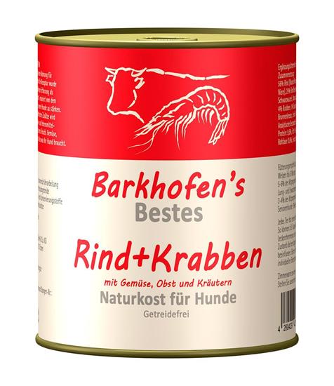 Picture of Barkhofen pet food - natural food for dogs - beef + crab - 800 g