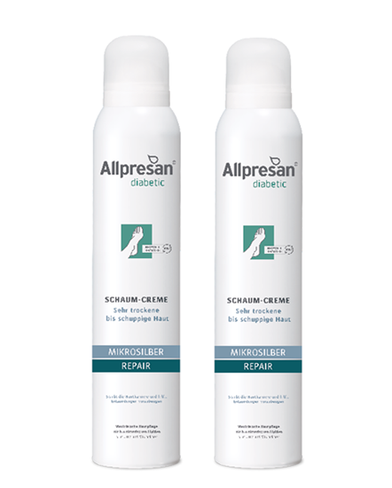 Bild von Allpresan - diabetic Schaum-Creme Mikrosilber + Repair - 2x 200 ml