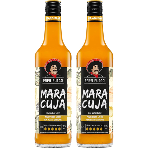 Bild von Papa Fuego - Maracuja - Fruchtiger Maracuja-Likör - mit 15% Alkohol - 2x 0,7 l