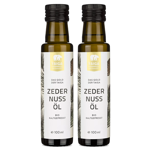 Bild von Taiga Naturkost - Sibirisches Zedernuss-Öl - Bio - Kaltgepresst - 2x 100ml