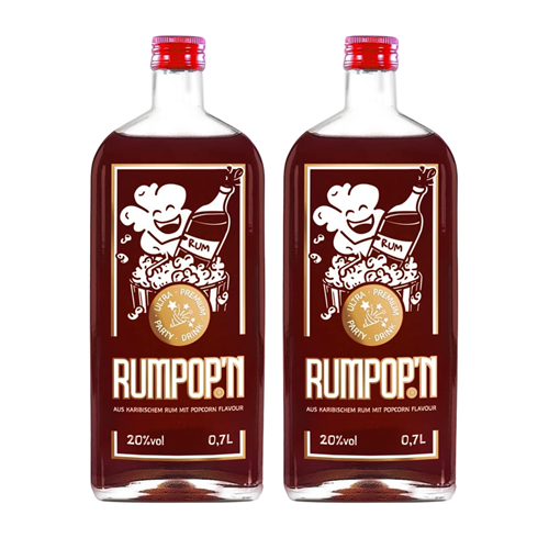 Bild von RUMPOP`N - Rum-Likör mit Popcorn-Geschmack - 20% Vol. - 2x 0,7l