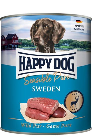 Picture of Happy Dog complete food for adult dogs, Sensible Pure Sweden (game), species-typical, 800 g 6-pack