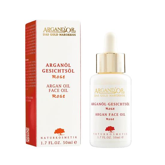 Picture of ARGAND'OR Organic Argan Oil Face Oil "Rose" 50ml - Nourishes - Regenerates - Moisturizes - With hygienic pipette - For all skin types - Vegan natural cosmetics