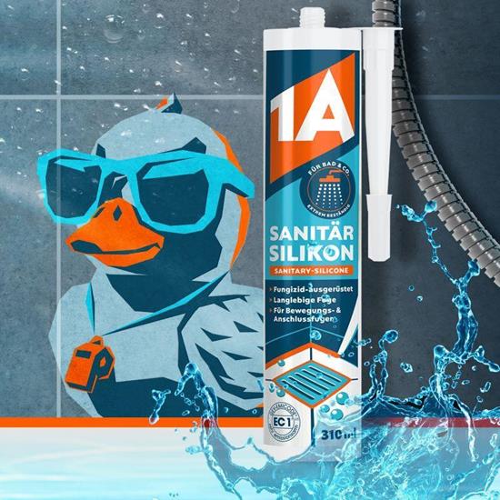 Bild von 1A Bauchemie - SANITÄR SILIKON sandgrau - 310 ml