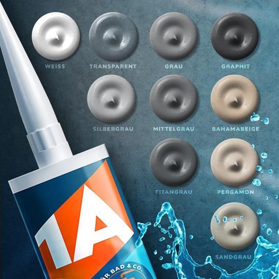 Bild von 1A Bauchemie - SANITÄR SILIKON sandgrau - 310 ml