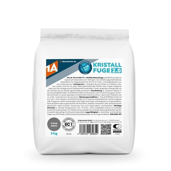 Bild von 1A Bauchemie - Kristallfuge 2.0 titangrau - 5 kg