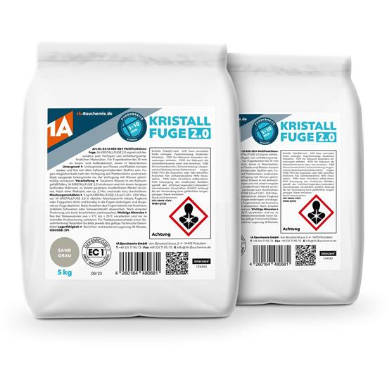 Bild von 1A Bauchemie - Kristallfuge 2.0 sandgrau - 2x 5 kg