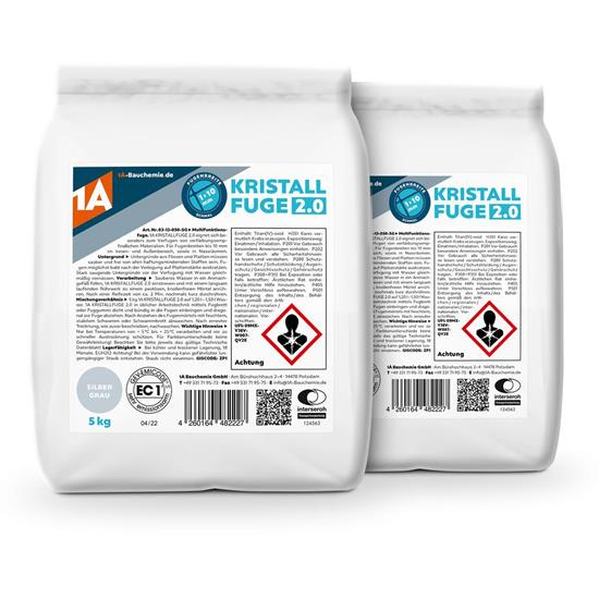 Bild von 1A Bauchemie - Kristallfuge 2.0 silbergrau - 2x 5 kg