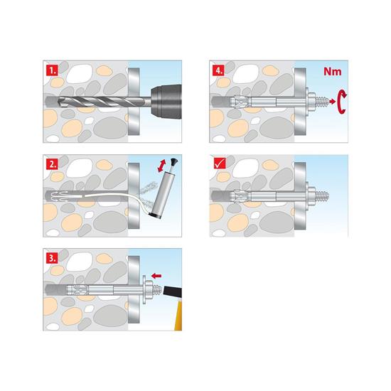 Bild von TOX  S-Fix Plus - Bolzenanker M10 x 120/40+53 mm - Verzinkt - 25 Stück