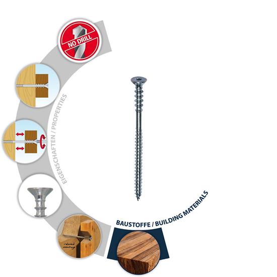 Bild von TOX Justierschraube Distance – 6 x 100 mm – Stufenlose, millimetergenaue Justierung – 100 verzinkte Justierschrauben