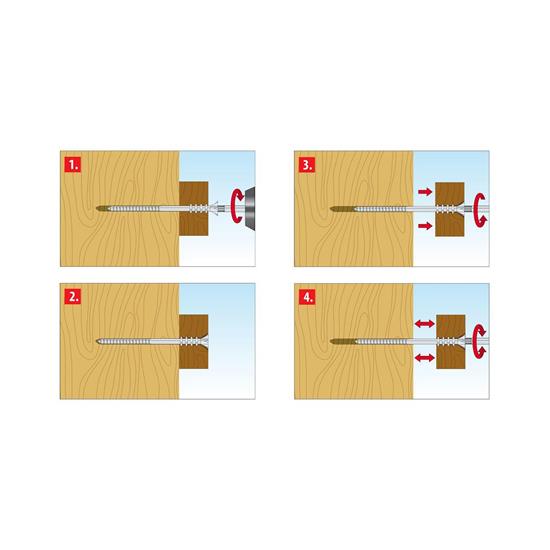 Bild von TOX Justierschraube Distance – 6 x 100 mm – Stufenlose, millimetergenaue Justierung – 100 verzinkte Justierschrauben