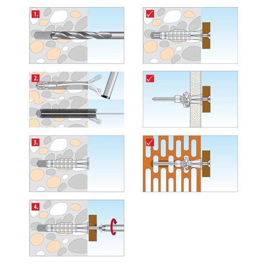 Bild von TOX Sortimentskoffer Plug & Play - Dübel Set mit 3 Dübelgrößen (5,6,8mm) + passende Schrauben - 320-tlg,