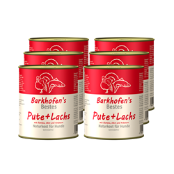 Bild von Barkhofen Tiernahrung - Naturkost für Hunde - Pute + Lachs - 6x 800 g