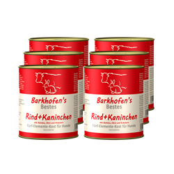 Bild von Barkhofen Tiernahrung - Naturkost für Hunde - Rind + Kaninchen - 6x 800 g