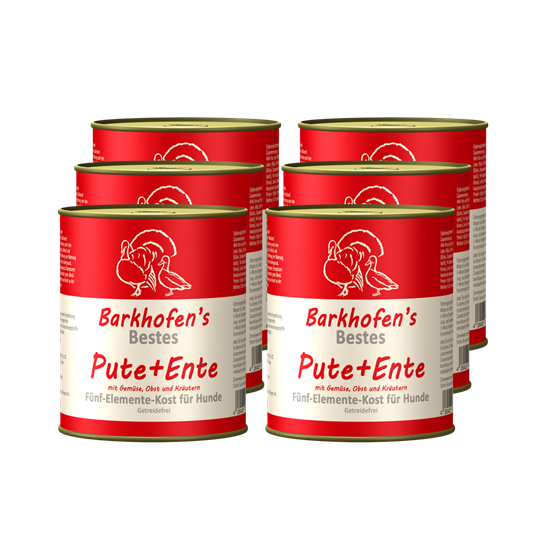 Bild von Barkhofen Tiernahrung - Naturkost für Hunde - Pute + Ente - 6x 800 g