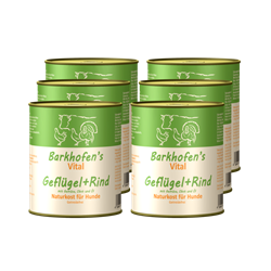 Bild von Barkhofen Tiernahrung - Naturkost für Hunde - VITAL Geflügel + Rind - 6x 800 g
