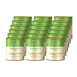 Bild von Barkhofen Tiernahrung - Naturkost für Hunde - VITAL Geflügel + Rind - 18x 800 g