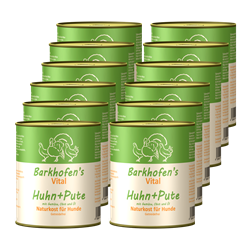 Bild von Barkhofen Tiernahrung - Naturkost für Hunde - VITAL Huhn + Pute - 12x 800 g