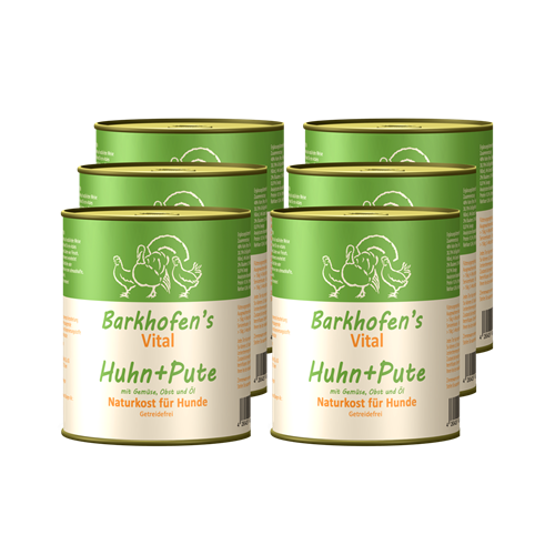 Bild von Barkhofen Tiernahrung - Naturkost für Hunde - VITAL Huhn + Pute - 6x 800 g