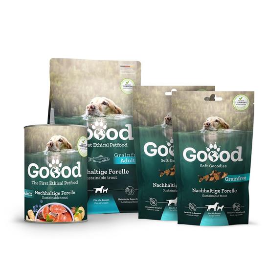 Bild von Goood - Adult - Nachhaltige Forelle Probierset - 300g Trockenfutter, 400g Nassfutter, 2x 100g Snack