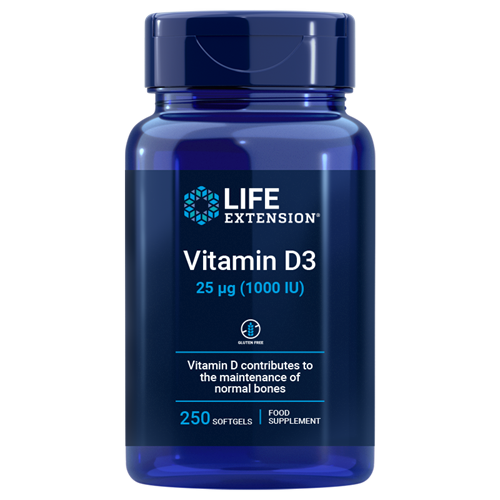 Bild von Life Extension - Vitamin D3 25 mcg (1000 IU) -  2x 250 Softgels