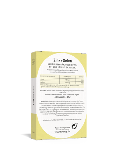 Bild von Astrid Twardy - Zink+Selen Kapseln vegan - 40 Kapseln