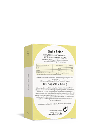 Bild von Astrid Twardy - Zink+Selen Kapseln vegan - 100 Kapseln