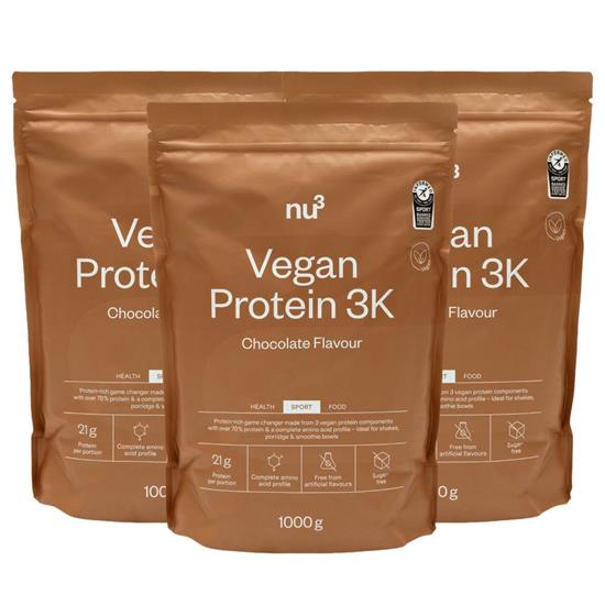 Bild von nu3 - Vegan Protein 3K Chocolate - 3x 1000g