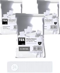 Bild von TOX Window Distance Verglasungsklötze Set, Distanzklötze aus Kunststoff, belastbar bis 3 Tonnen,Gr 24 x 100 x 1 mm, 3 Beutel x 50 Stk