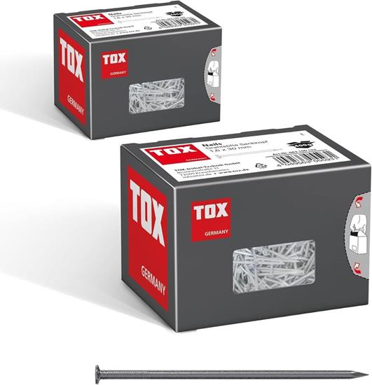 Bild von TOX Drahtstifte Nails Set, Gr 1,6x30 mm mit Senkkopf für einfache Holzverbindungen, universelle Einsatzmöglichkeit im Innen- und Außenbereich, 2x 400 g im Karton