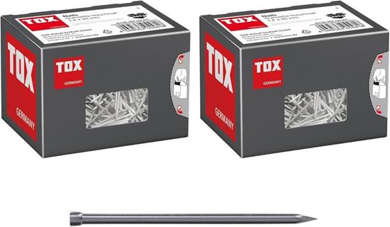 Bild von TOX Drahtstifte Nails Set, Gr.1,4x25 mm mit Stauchkopf für beinahe unsichtbare Befestigungen in Holz, universelle Einsatzmöglichkeit im Innen- und Außenbereich, 2x 400 g im Karton