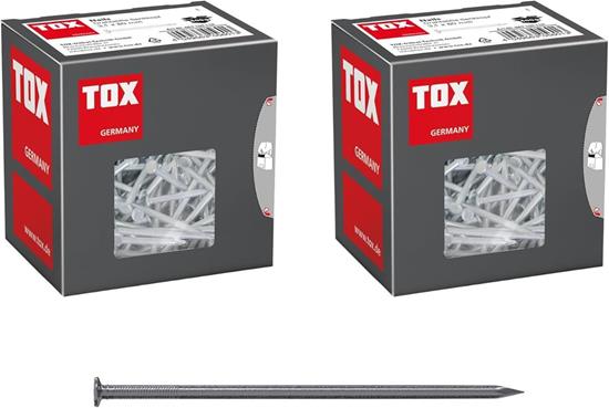 Bild von TOX Drahtstifte Nails Set, 1,2x20 mm mit Stauchkopf für beinahe unsichtbare Befestigungen in Holz, universelle Einsatzmöglichkeit im Innen- und Außenbereich, blanker Stahl, 2x 400 g im Karton