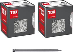 Bild von TOX Drahtstifte Nails Set, 2,0x40 mm mit Stauchkopf für beinahe unsichtbare Befestigungen in Holz, universelle Einsatzmöglichkeit im Innen- und Außenbereich, blanker Stahl, 2x 400 g im Karton