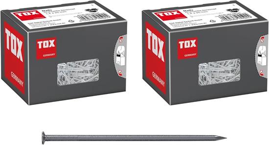 Bild von TOX Drahtstifte Nails Set, 1,4x25 mm mit Senkkopf für einfache Holzverbindungen und ebene Flächen, universelle Einsatzmöglichkeit im Innen- und Außenbereich, blanker Stahl, 2x 400 g im Karton