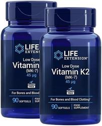 Bild von Life Extension - Low-Dose Vitamin K2 (MK-7) 45 mcg - 2x 90 Softgels