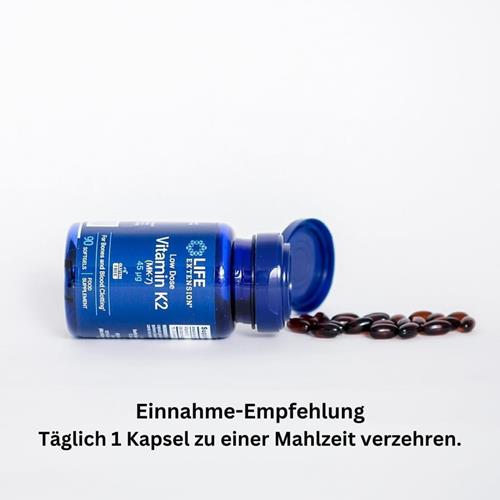 Bild von Life Extension - Low-Dose Vitamin K2 (MK-7) 45 mcg - 2x 90 Softgels