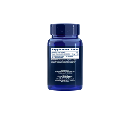 Bild von Life Extension - Vitamin D3 25 mcg (1000 IU) -  2x 250 Softgels