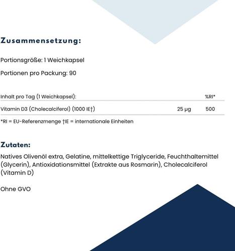 Bild von Life Extension - Vitamin D3 25 mcg (1000 IU) - 2x 90 Softgels