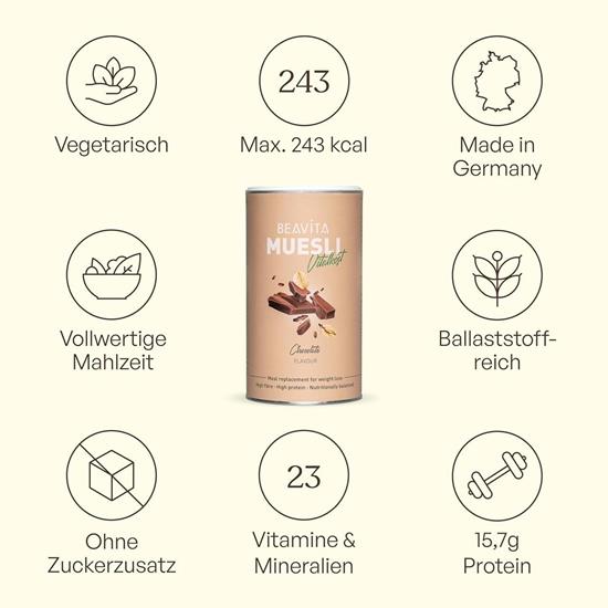 Bild von BEAVITA Vitalkost Diät- Müsli, Schoko, 2x 500g