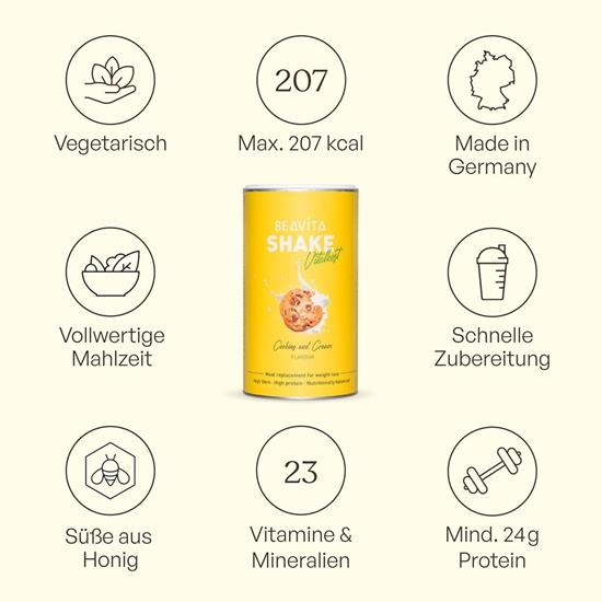Bild von BEAVITA Vitalkost Diät- Shake Cookies- Cream, 3x 572g